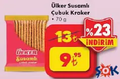 ÜLKER SUSAMLI ÇUBUK KRAKER 70 G fiyat ve kampanya bilgisi